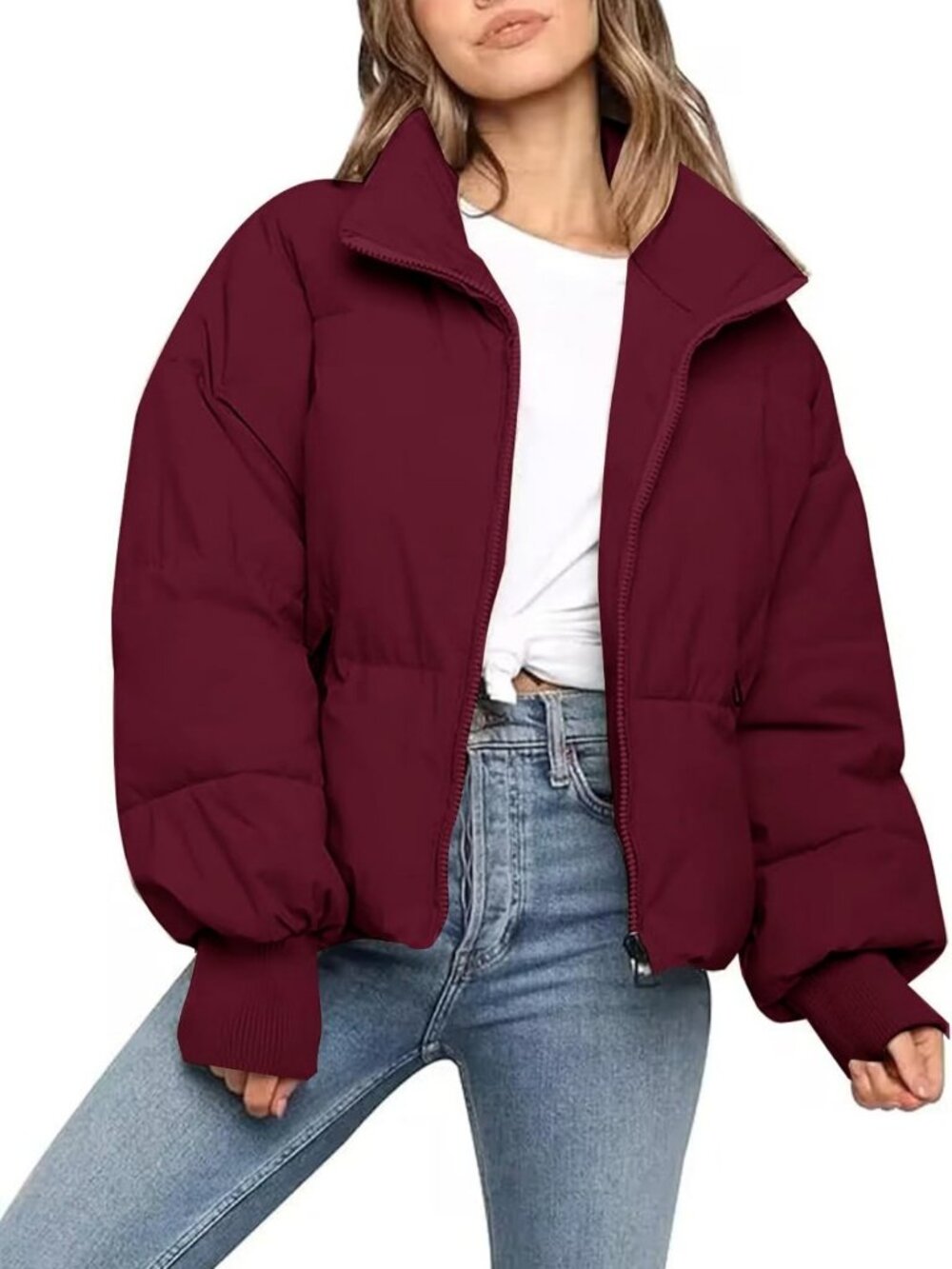 Cozy Cropped Puffer Jacket for Women | Warm Winter Coat | Stylish Outerwear
